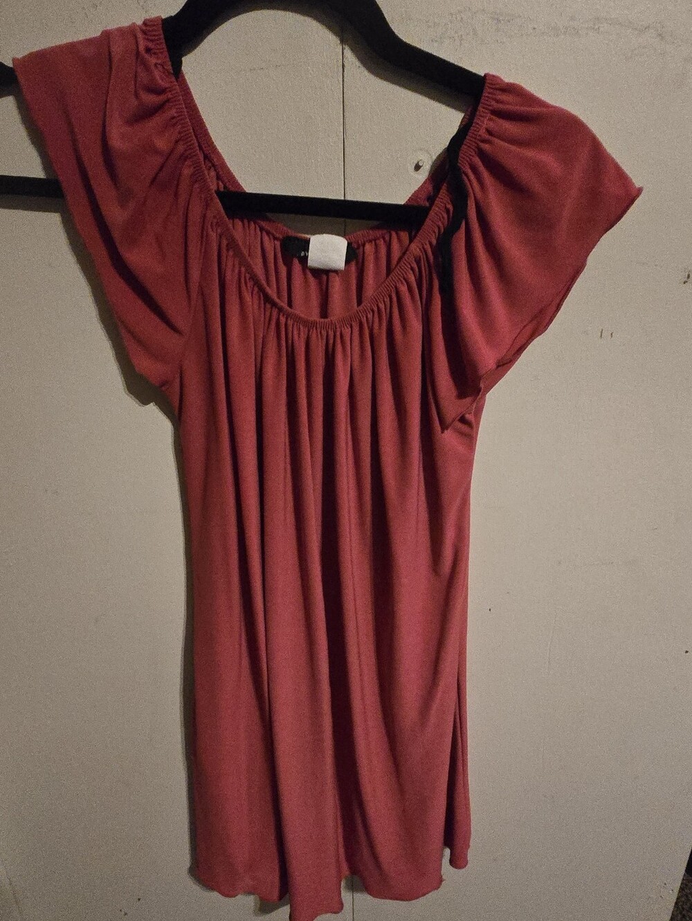 Women's Rose Red Short Sleeve Scoop Neck Top